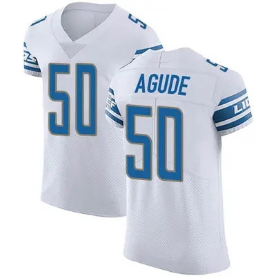 Men's Elite Mitchell Agude Detroit Lions White Vapor Untouchable Jersey