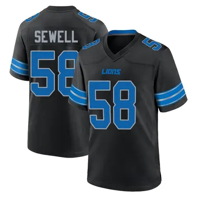 Men's Game Penei Sewell Detroit Lions Black Alternate 2nd Jersey