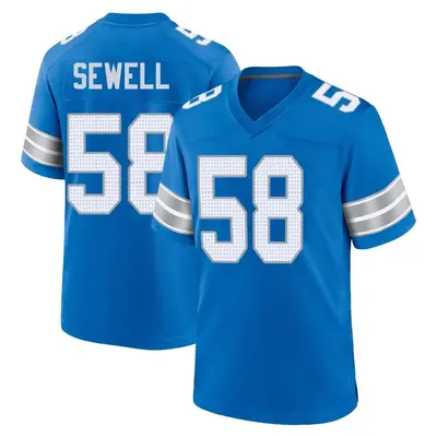 Men's Game Penei Sewell Detroit Lions Blue 2nd Jersey