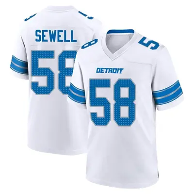 Men's Game Penei Sewell Detroit Lions White 2nd Jersey