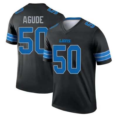 Men's Legend Mitchell Agude Detroit Lions Black Jersey