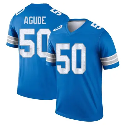 Men's Legend Mitchell Agude Detroit Lions Blue 2nd Jersey