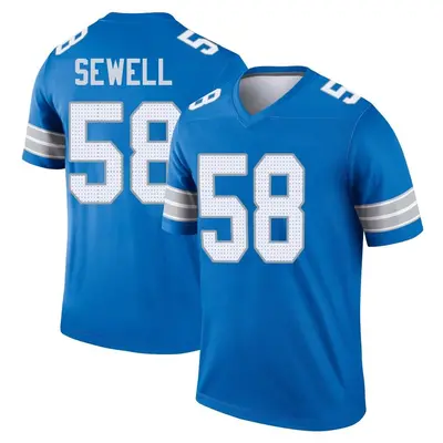 Men's Legend Penei Sewell Detroit Lions Blue 2nd Jersey