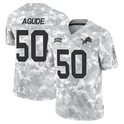 Men's Limited Mitchell Agude Detroit Lions Arctic Camo 2024 Salute to Service Jersey