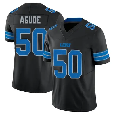 Men's Limited Mitchell Agude Detroit Lions Black Alternate Vapor F.U.S.E. 2nd Jersey