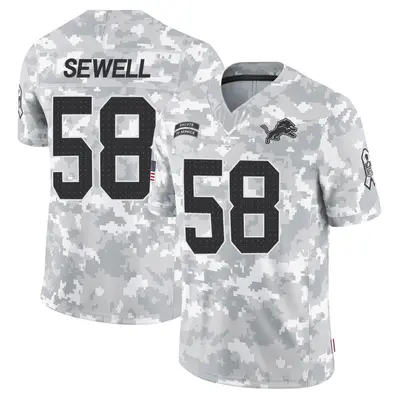 Men's Limited Penei Sewell Detroit Lions Arctic Camo 2024 Salute to Service Jersey