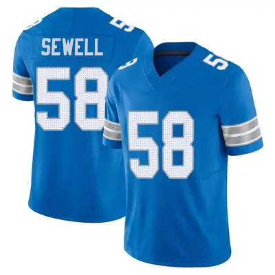 Men's Limited Penei Sewell Detroit Lions Blue Vapor F.U.S.E. 2nd Jersey