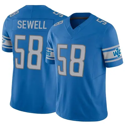 Men's Limited Penei Sewell Detroit Lions Blue Vapor F.U.S.E. Jersey