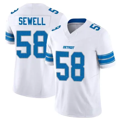 Men's Limited Penei Sewell Detroit Lions White Vapor F.U.S.E. 2nd Jersey