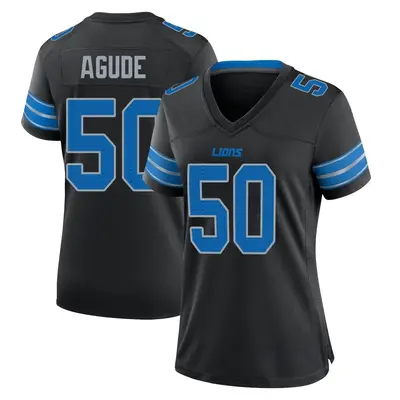 Women's Game Mitchell Agude Detroit Lions Black Alternate 2nd Jersey