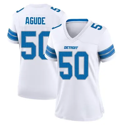 Women's Game Mitchell Agude Detroit Lions White 2nd Jersey