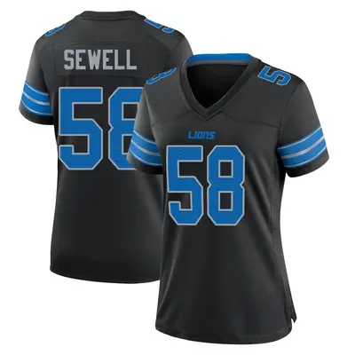 Women's Game Penei Sewell Detroit Lions Black Alternate 2nd Jersey