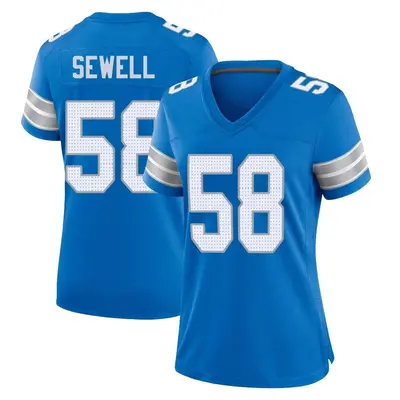 Women's Game Penei Sewell Detroit Lions Blue 2nd Jersey